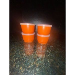 Tupperware #1229 -8 Snack Cups With Lids USA, Vintage, (Qty. 4 Cups amd Lids)